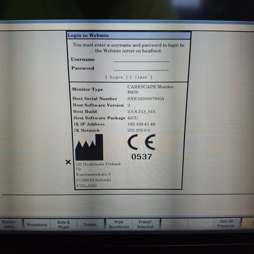 GE Healthcare GE Healthcare Carescape B450 Critical Care Patient Monitor Patient Monitors reLink Medical