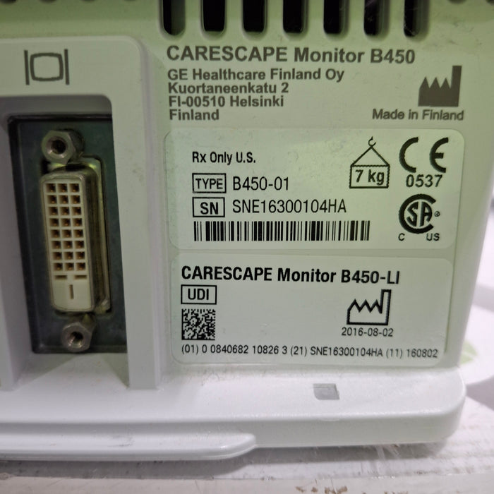 GE Healthcare GE Healthcare Carescape B450 Critical Care Patient Monitor Patient Monitors reLink Medical