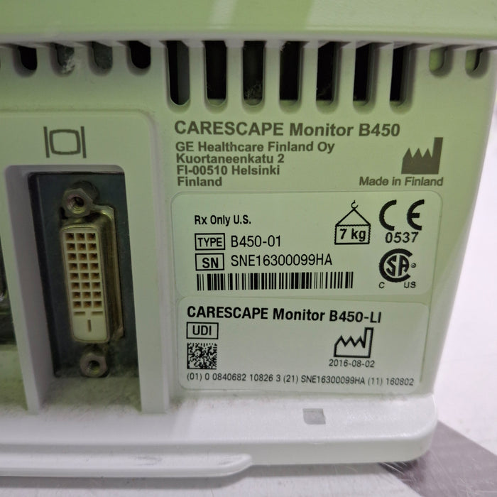 GE Healthcare GE Healthcare Carescape B450 Critical Care Patient Monitor Patient Monitors reLink Medical