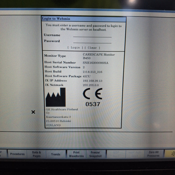 GE Healthcare GE Healthcare Carescape B450 Critical Care Patient Monitor Patient Monitors reLink Medical
