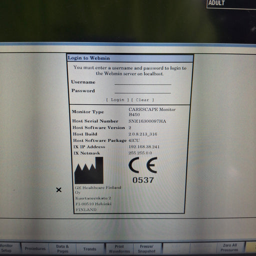 GE Healthcare GE Healthcare Carescape B450 Critical Care Patient Monitor Patient Monitors reLink Medical