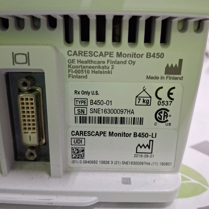 GE Healthcare GE Healthcare Carescape B450 Critical Care Patient Monitor Patient Monitors reLink Medical