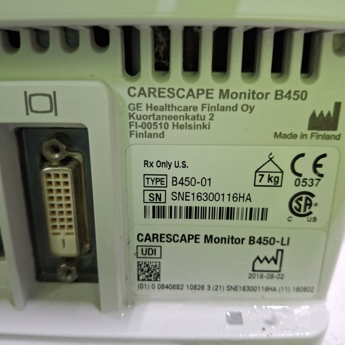 GE Healthcare GE Healthcare Carescape B450 Patient Monitor Patient Monitors reLink Medical