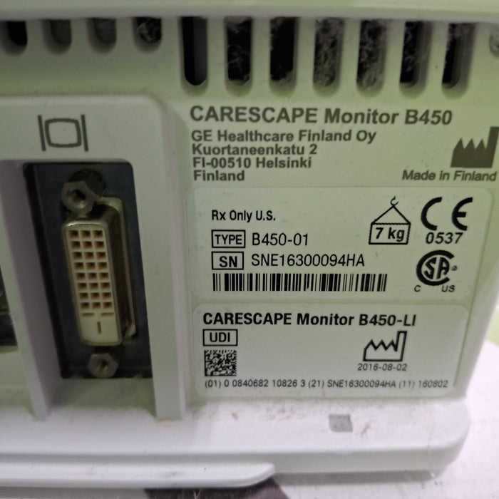 GE Healthcare GE Healthcare Carescape B450 Critical Care Patient Monitor Patient Monitors reLink Medical