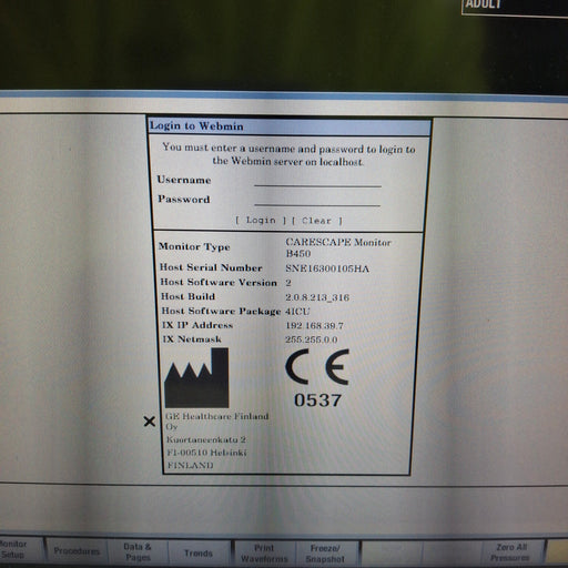 GE Healthcare GE Healthcare Carescape B450 Critical Care Patient Monitor Patient Monitors reLink Medical