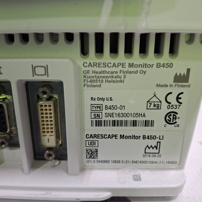 GE Healthcare GE Healthcare Carescape B450 Critical Care Patient Monitor Patient Monitors reLink Medical