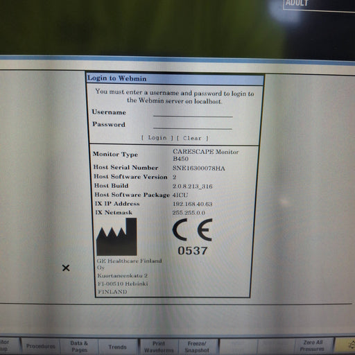 GE Healthcare GE Healthcare Carescape B450 Critical Care Patient Monitor Patient Monitors reLink Medical