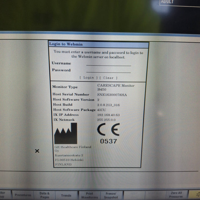 GE Healthcare GE Healthcare Carescape B450 Critical Care Patient Monitor Patient Monitors reLink Medical