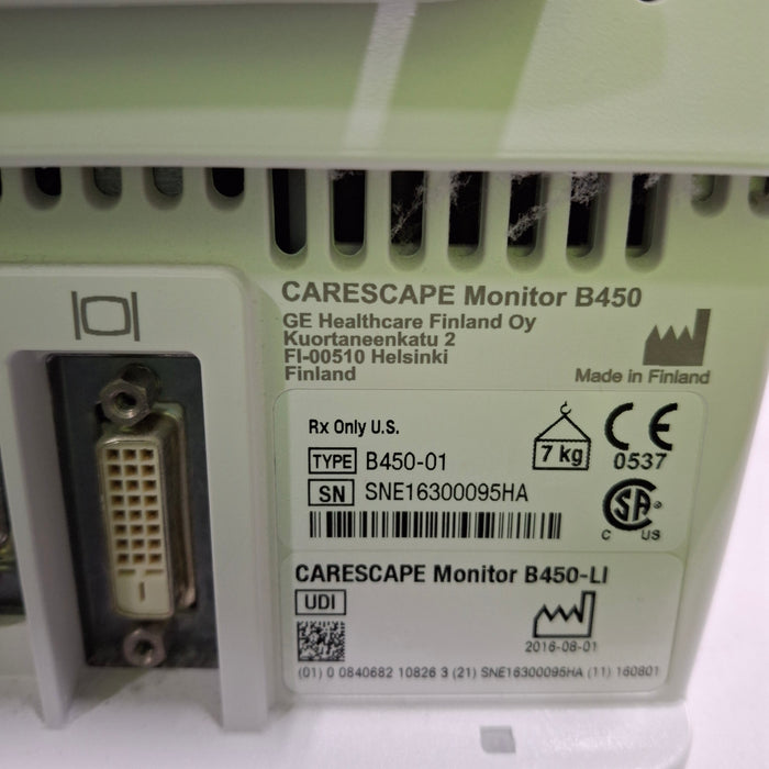 GE Healthcare GE Healthcare Carescape B450 Critical Care Patient Monitor Patient Monitors reLink Medical