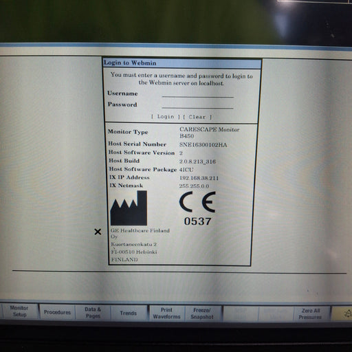 GE Healthcare GE Healthcare Carescape B450 Critical Care Patient Monitor Patient Monitors reLink Medical