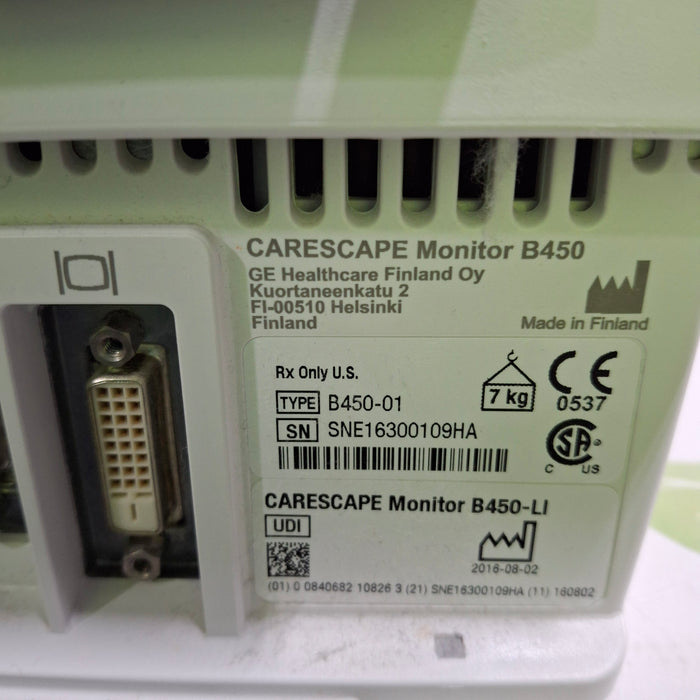 GE Healthcare GE Healthcare Carescape B450 Critical Care Patient Monitor Patient Monitors reLink Medical
