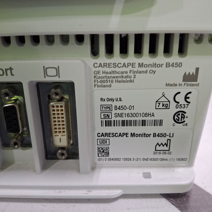 GE Healthcare GE Healthcare Carescape B450 Critical Care Patient Monitor Patient Monitors reLink Medical