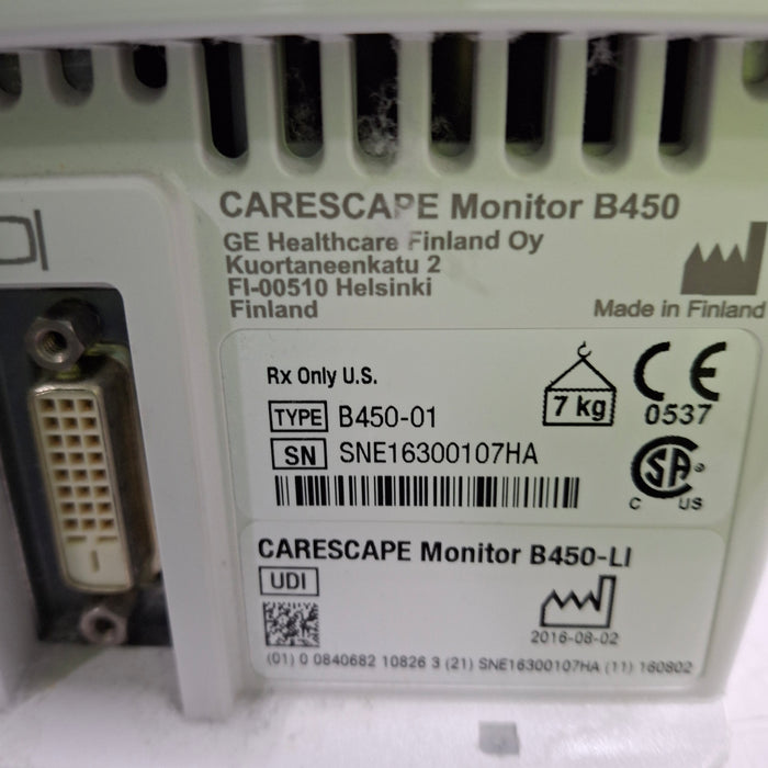GE Healthcare GE Healthcare Carescape B450 Critical Care Patient Monitor Patient Monitors reLink Medical