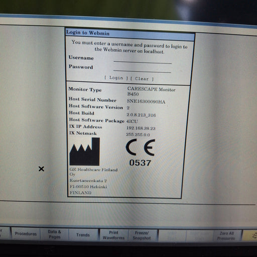 GE Healthcare GE Healthcare Carescape B450 Critical Care Patient Monitor Patient Monitors reLink Medical
