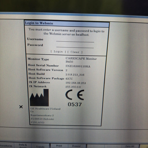 GE Healthcare GE Healthcare Carescape B450 Critical Care Patient Monitor Patient Monitors reLink Medical