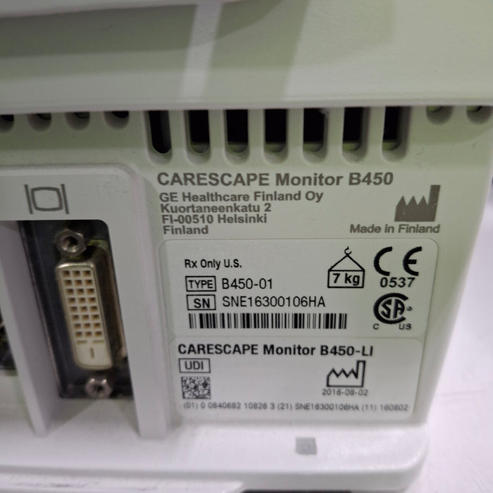 GE Healthcare GE Healthcare Carescape B450 Critical Care Patient Monitor Patient Monitors reLink Medical