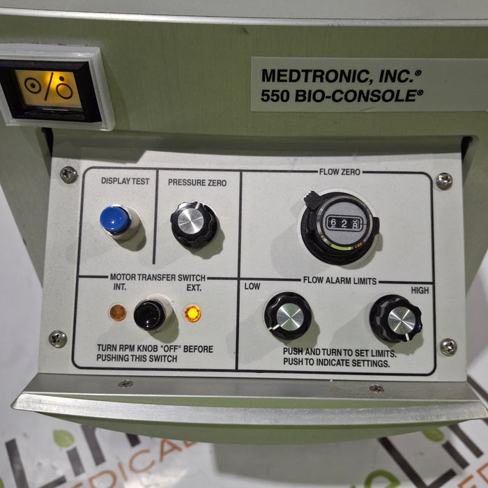 Medtronic 550 Bio Console Extracorporeal Blood Pump Controller