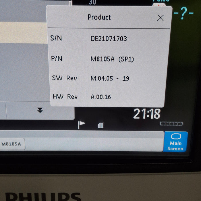 Philips Intellivue MP5 - ECG, Fast SpO2, NIBP Patient Monitor