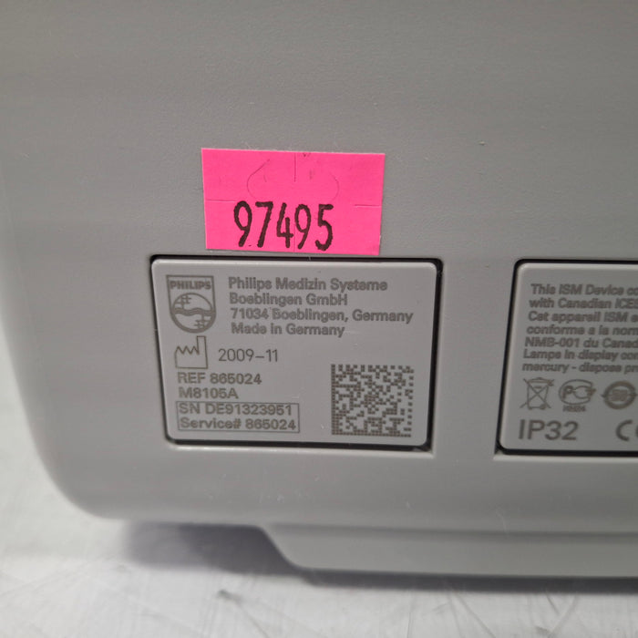 Philips Intellivue MP5 - ECG, Fast SpO2, NIBP Patient Monitor