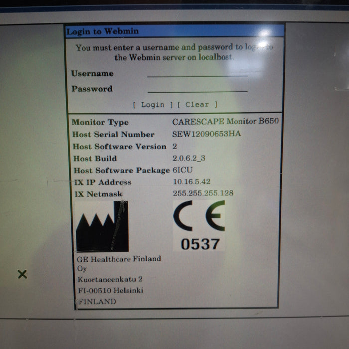 GE Healthcare Carescape B650 Patient Monitor