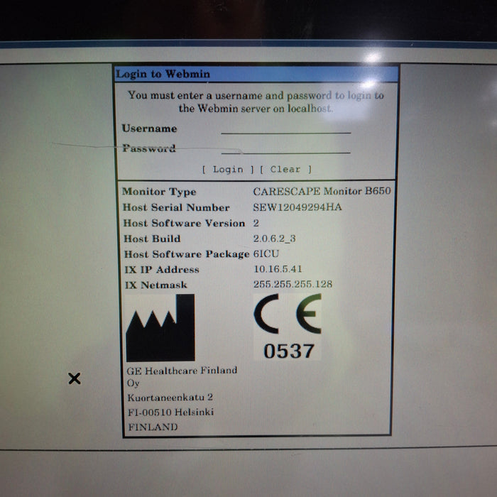 GE Healthcare Carescape B650 Patient Monitor