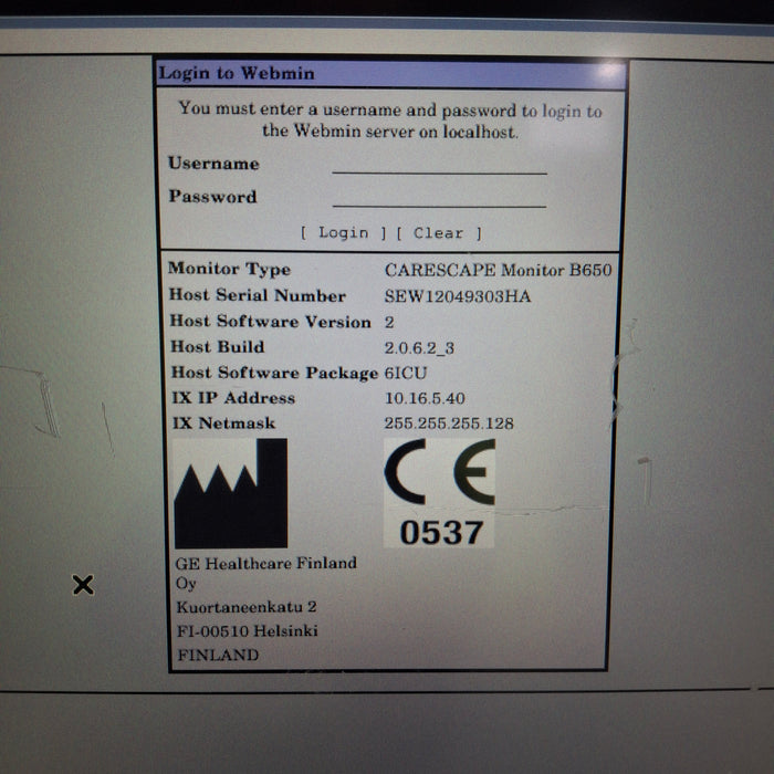 GE Healthcare Carescape B650 Patient Monitor