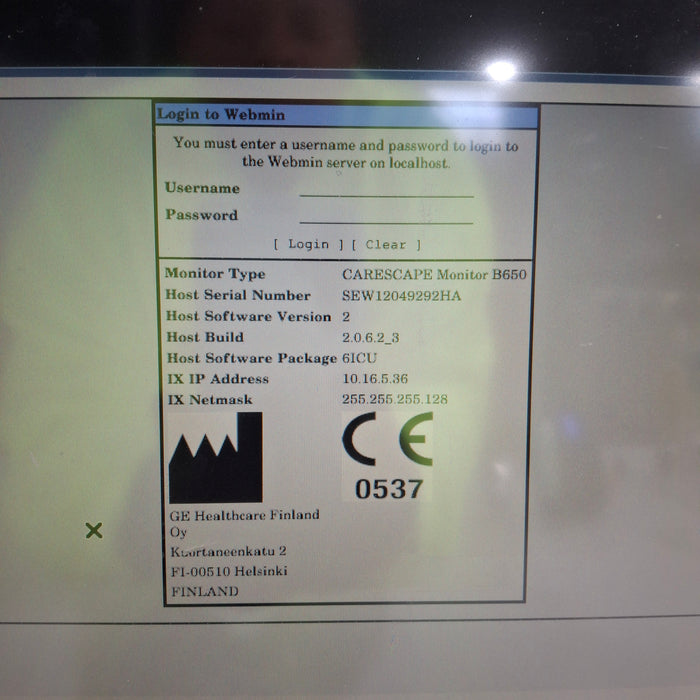 GE Healthcare Carescape B650 Patient Monitor