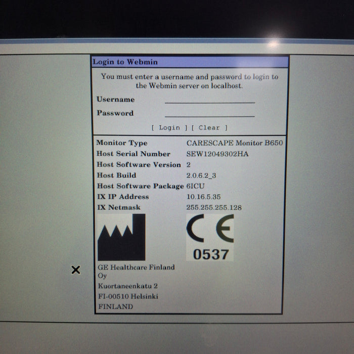 GE Healthcare Carescape B650 Patient Monitor