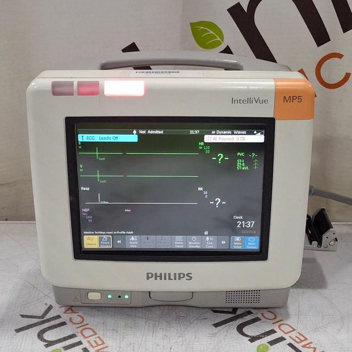 Philips Intellivue MP5 - ECG, OxiMax SpO2, NIBP Patient Monitor