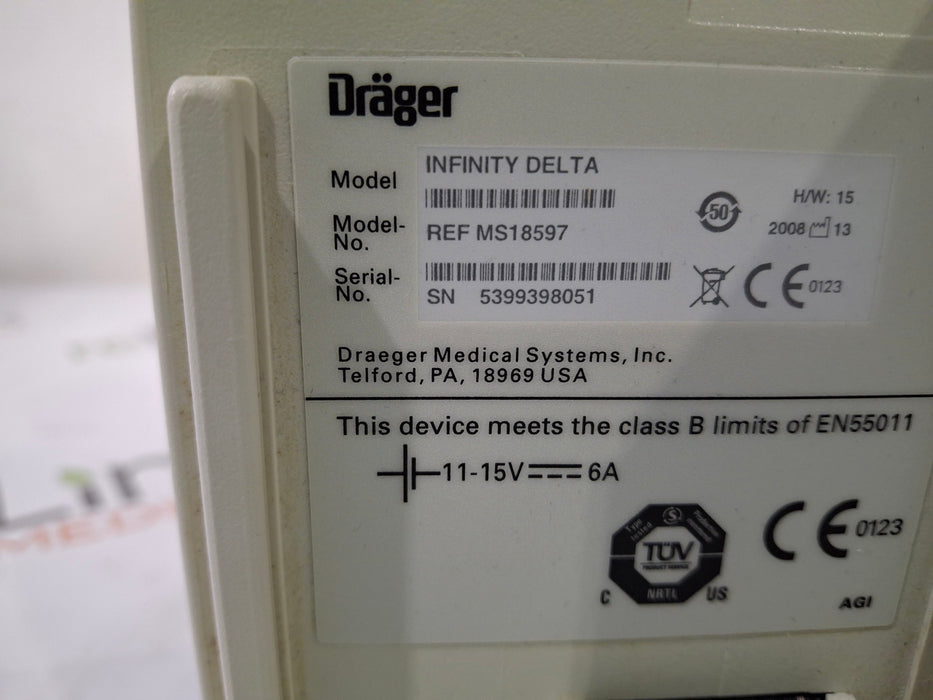 Draeger Medical Infinity Delta Patient Monitor