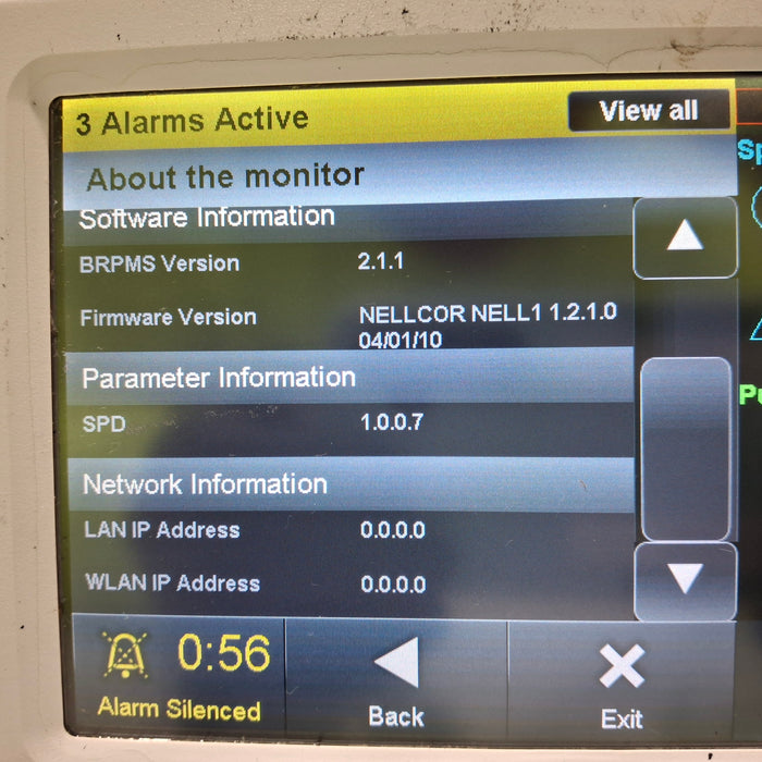 Covidien GR101704 Bedside Respiratory Patient Monitoring System