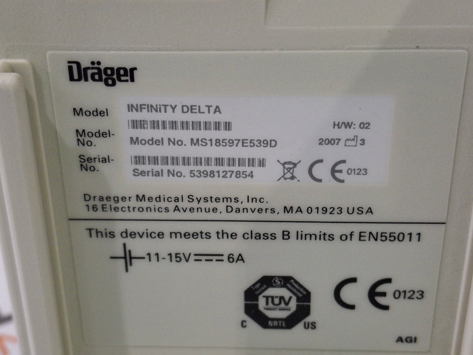 Draeger Medical Infinity Delta Patient Monitor