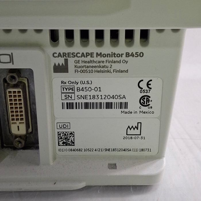 GE Healthcare GE Healthcare Carescape B450 Critical Care Patient Monitor Patient Monitors reLink Medical