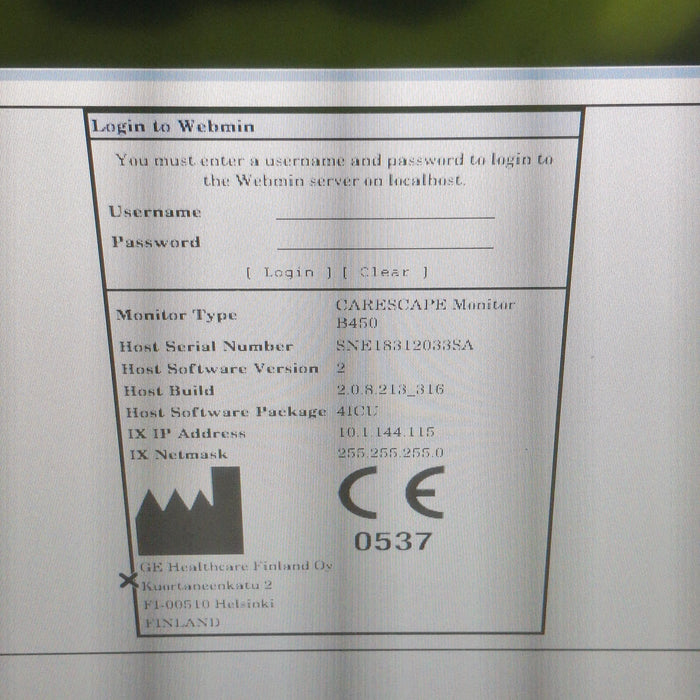 GE Healthcare Carescape B450 Patient Monitor