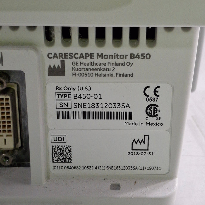 GE Healthcare Carescape B450 Patient Monitor