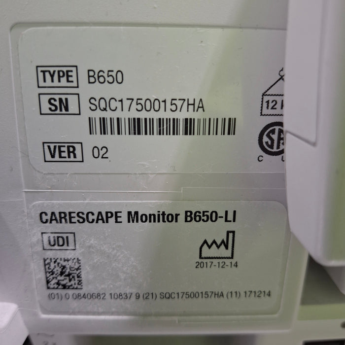 GE Healthcare GE Healthcare Carescape B650 Critical Care Patient Monitor Patient Monitors reLink Medical