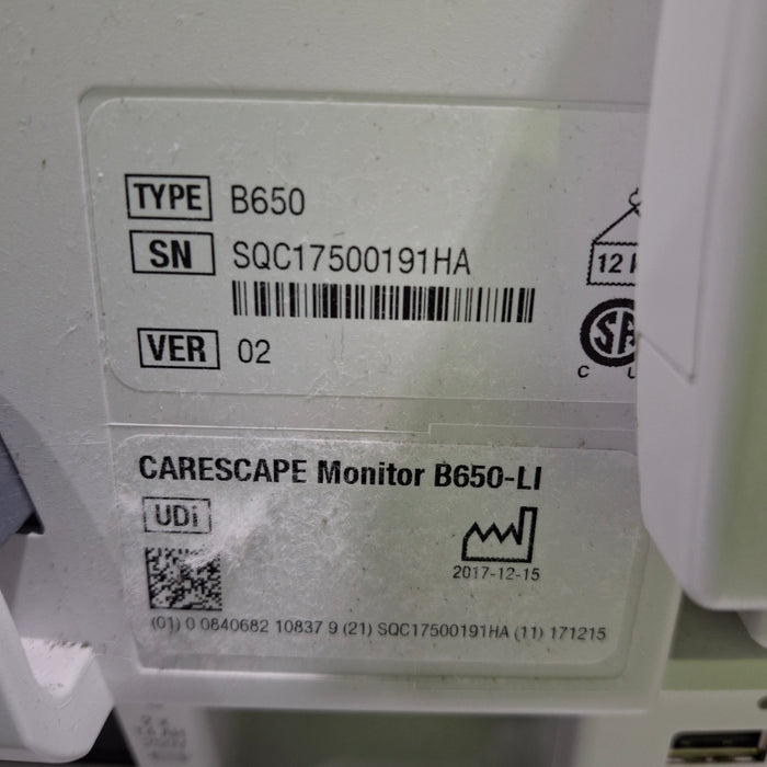 GE Healthcare GE Healthcare Carescape B650 Critical Care Patient Monitor Patient Monitors reLink Medical
