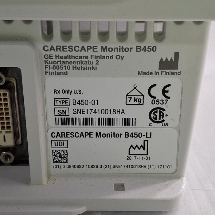 GE Healthcare GE Healthcare Carescape B450 Critical Care Patient Monitor Patient Monitors reLink Medical