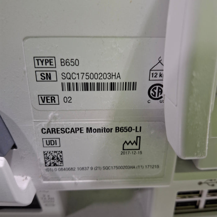 GE Healthcare GE Healthcare Carescape B650 Critical Care Patient Monitor Patient Monitors reLink Medical