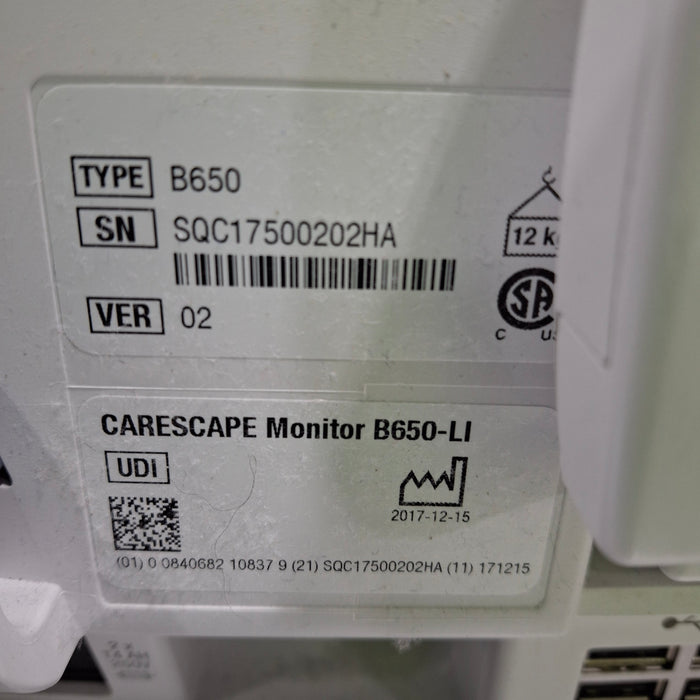 GE Healthcare GE Healthcare Carescape B650 Critical Care Patient Monitor Patient Monitors reLink Medical