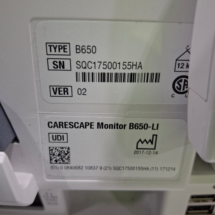 GE Healthcare GE Healthcare Carescape B650 Critical Care Patient Monitor Patient Monitors reLink Medical