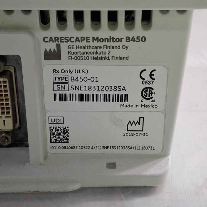 GE Healthcare GE Healthcare Carescape B450 Critical Care Patient Monitor Patient Monitors reLink Medical