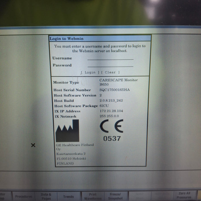 GE Healthcare Carescape B650 Patient Monitor