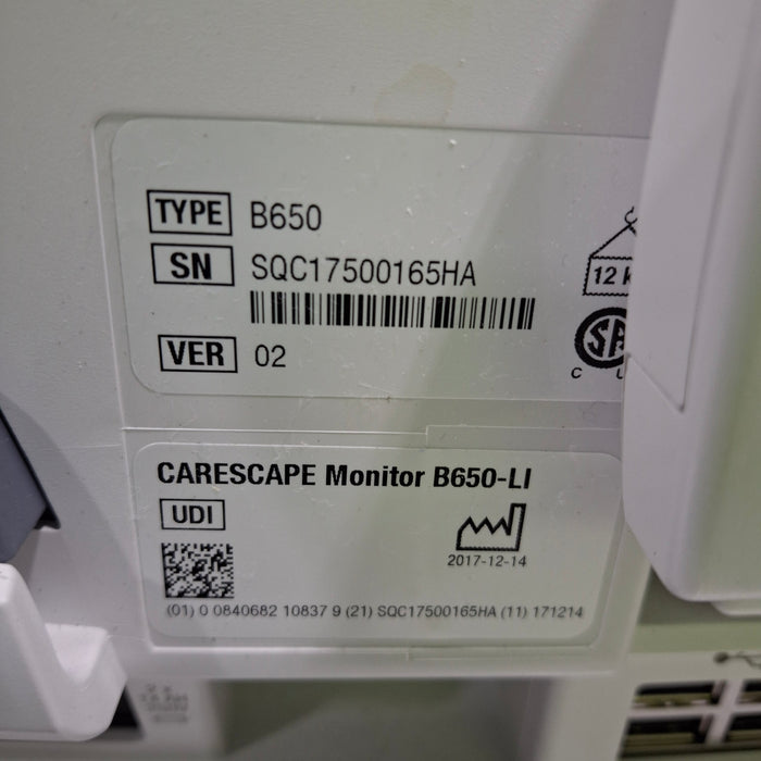 GE Healthcare Carescape B650 Patient Monitor