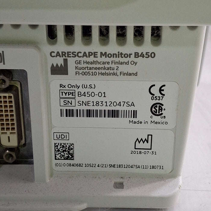 GE Healthcare GE Healthcare Carescape B450 Critical Care Patient Monitor Patient Monitors reLink Medical