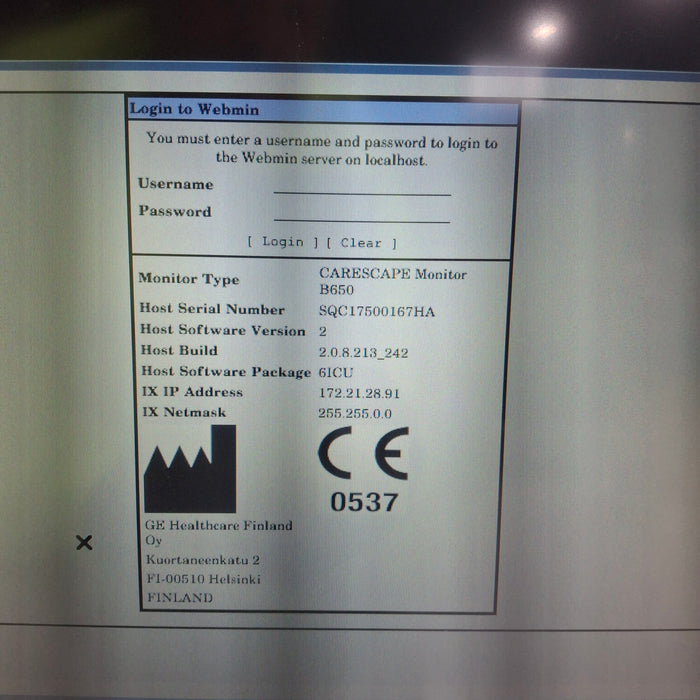 GE Healthcare Carescape B650 Patient Monitor