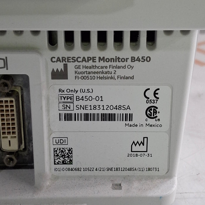 GE Healthcare GE Healthcare Carescape B450 Critical Care Patient Monitor Patient Monitors reLink Medical