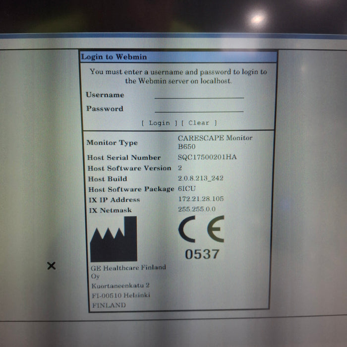 GE Healthcare Carescape B650 Patient Monitor