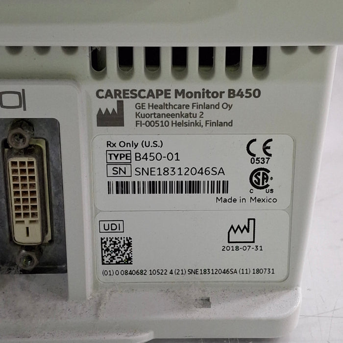GE Healthcare Carescape B450 Patient Monitor