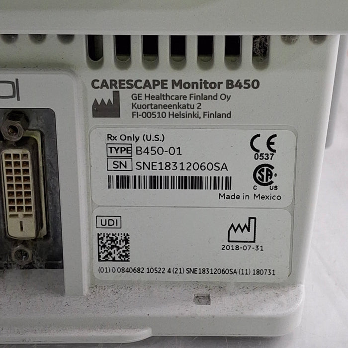 GE Healthcare GE Healthcare Carescape B450 Critical Care Patient Monitor Patient Monitors reLink Medical
